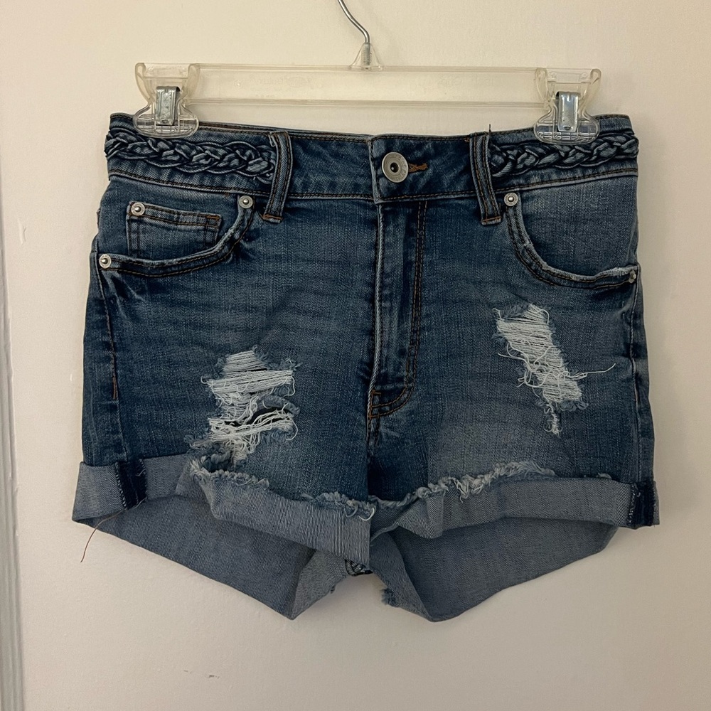 Band of Gypsies Denim Braid Cutoff Shorts